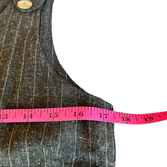 VINTAGE ANTHROPOLOGIE cottage core linen pinstripe maxi dress - Picture 4 of 7